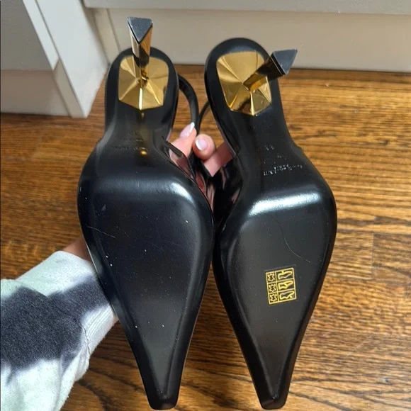 Saint Laurent Black Slingback Heels - Picture 5 of 6